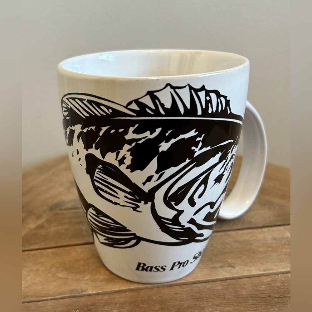 Bass Pro Shops Oversized Mug Fishing Hook White Coffee Cup